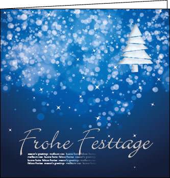 Weihnachtskarte, Frohe Festtage in Silberprägung
