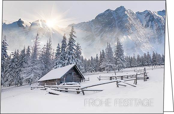 Weihnachtskarte Berge 1